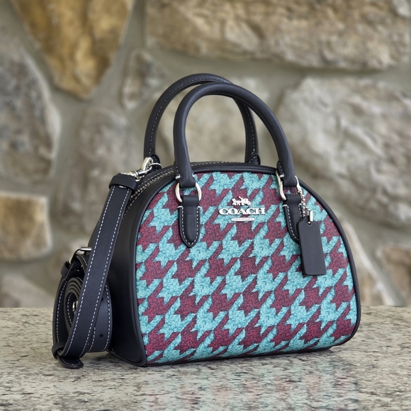 Coach Sydney Houndstooth Crossbody - Picture 1 of 9